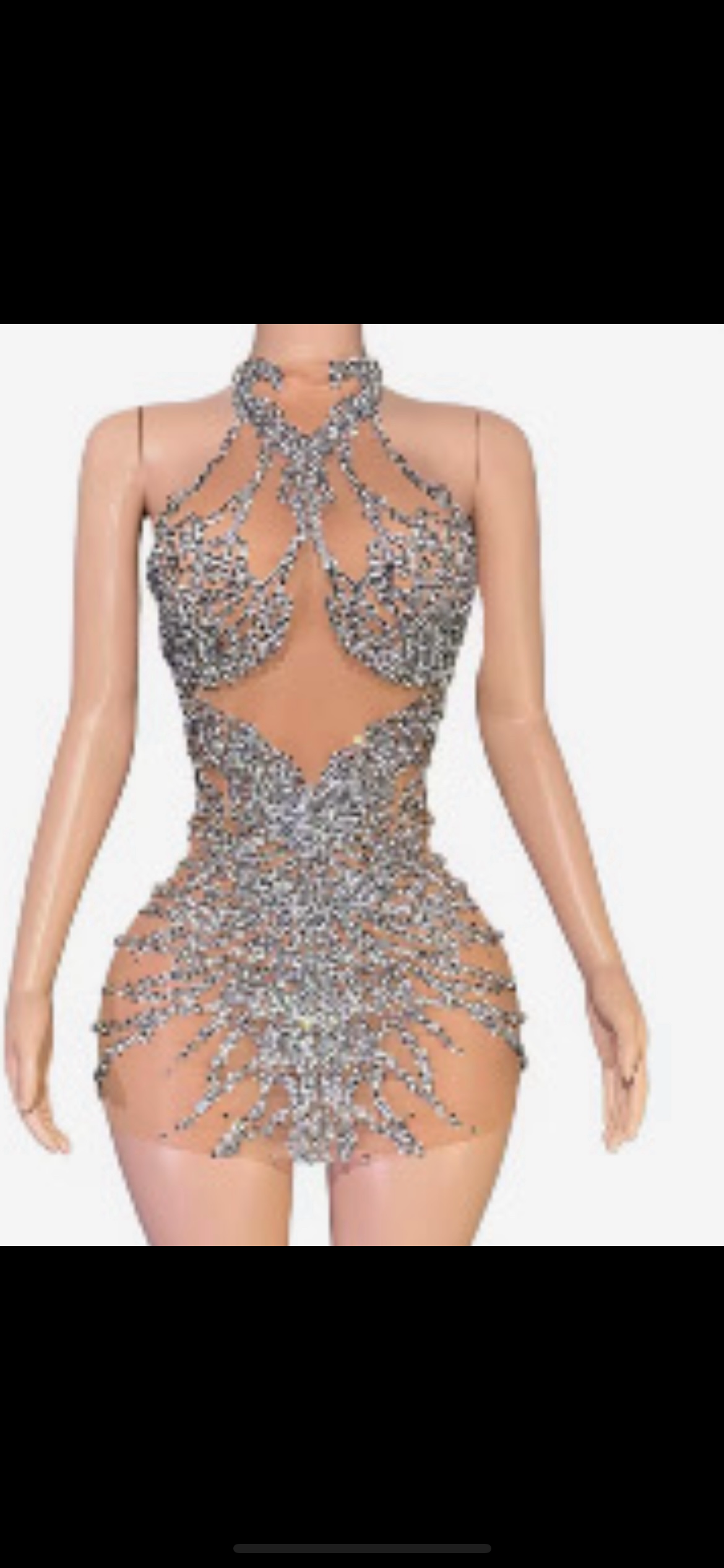 Rhinestone mesh dress