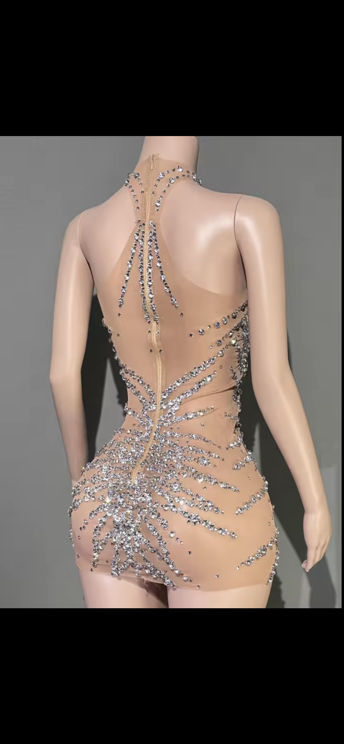 Rhinestone mesh dress